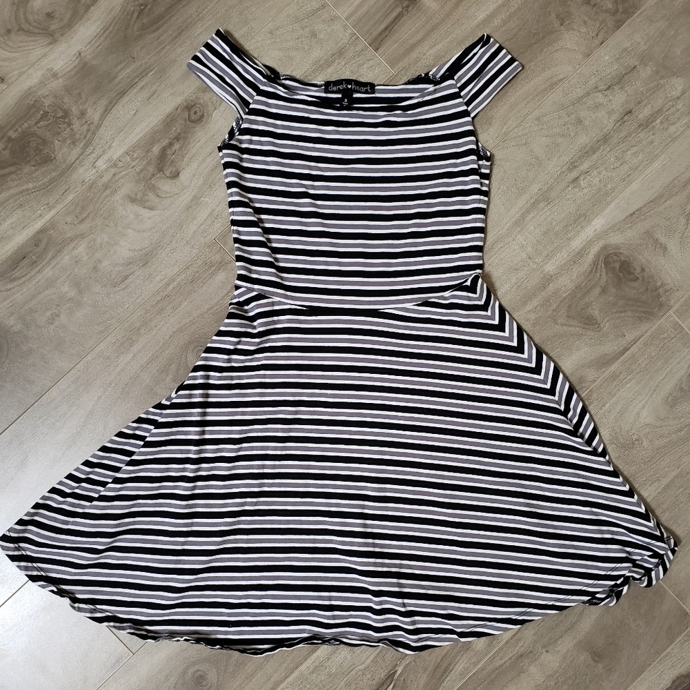 Tricolor Striped Mini Dress